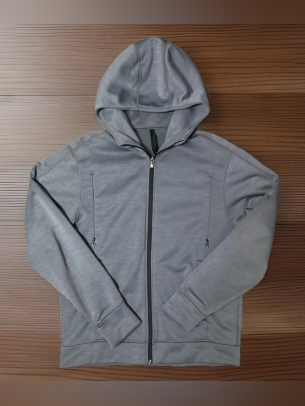 Lululemon Heavyweight Coat Thick Full Zip Gray Athletic Hooded EUC Men’s